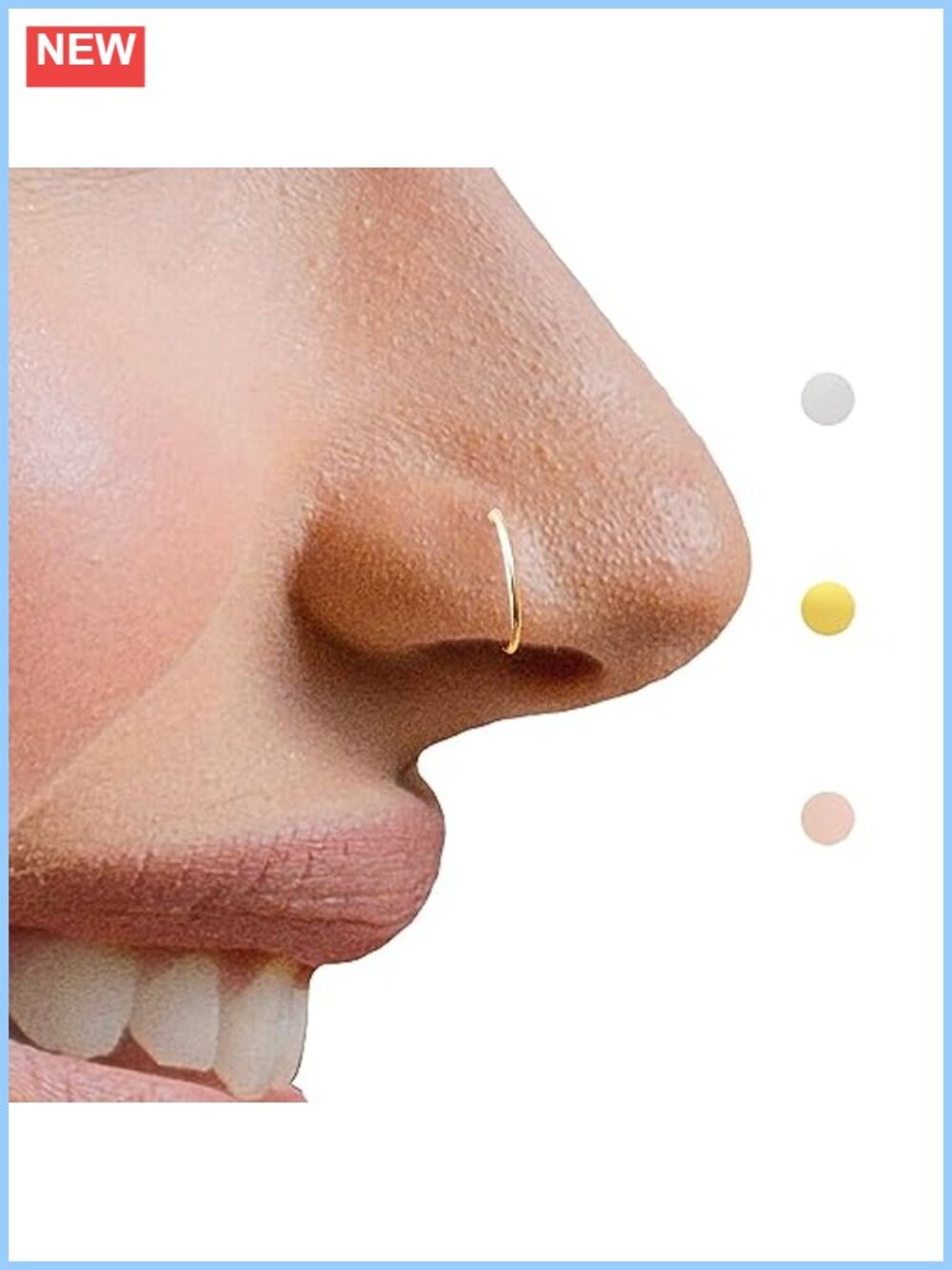 14k Gold Filled Nose Ring Hoop 22g 7mm Thin Small Piercing Jewelry